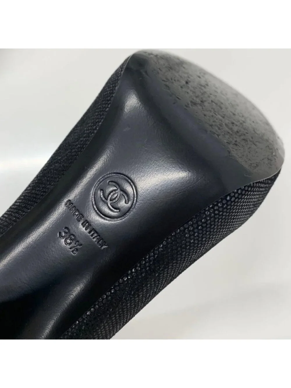 Chanel Cocomark Leather Metallic Short Boots Black